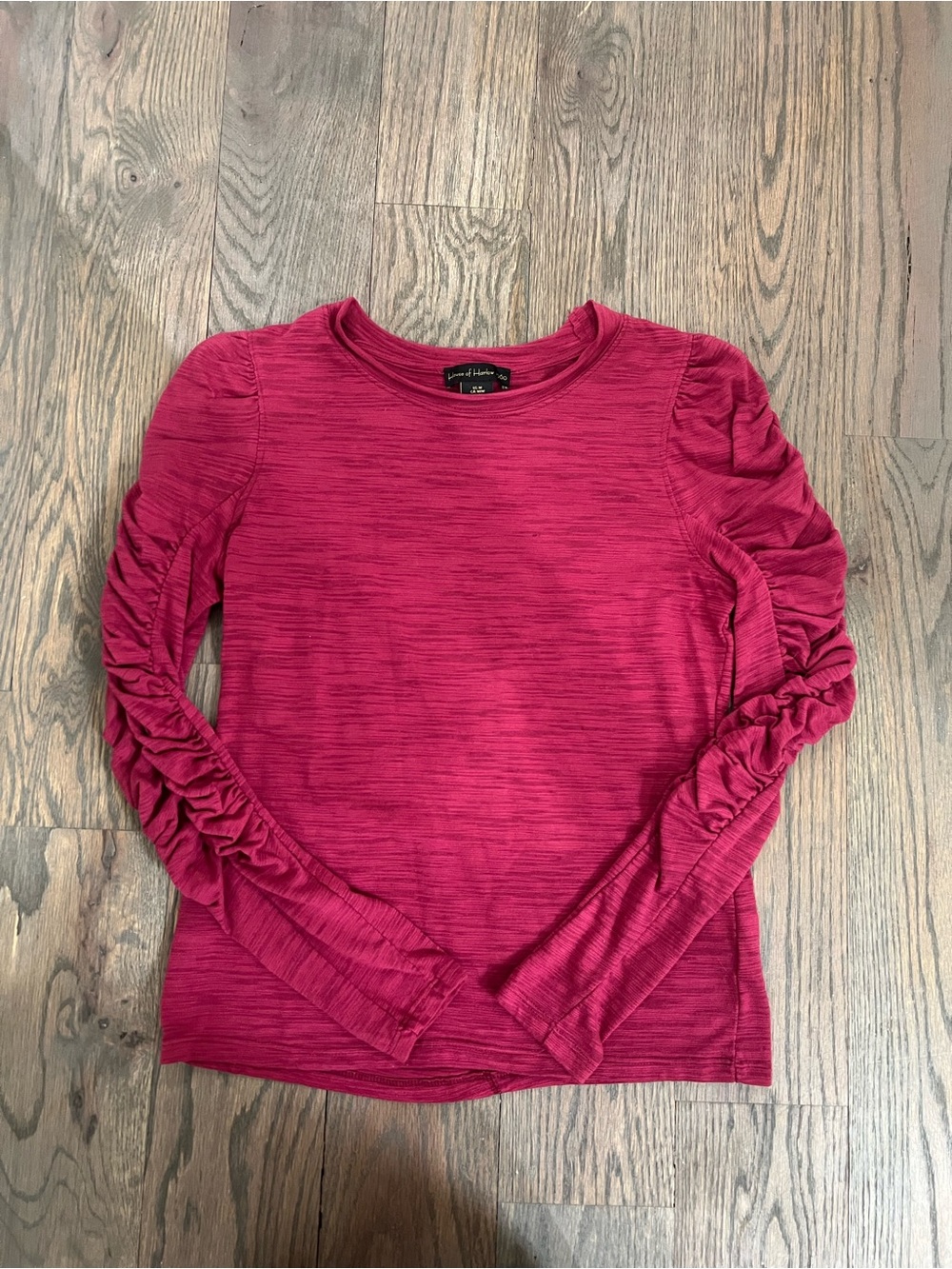 House of Harlow 1960 Ruched-Sleeve Long Sleeve Top - Fuchsia